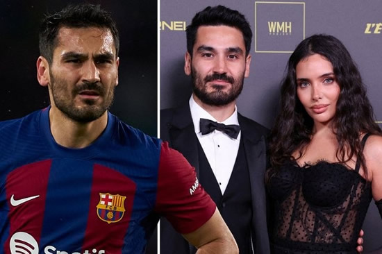 Ilkay Gundogan's glam wife wades into row with Barcelona stars with cryptic barb about his 'treble mentality'