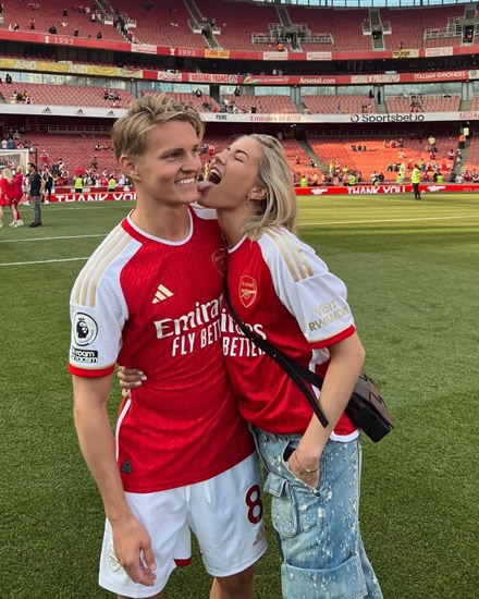 ODE TO JOY Fans say Martin Odegaard ‘winning on and off the pitch’ as stunning Wag dances in stands while Arsenal batter Chelsea