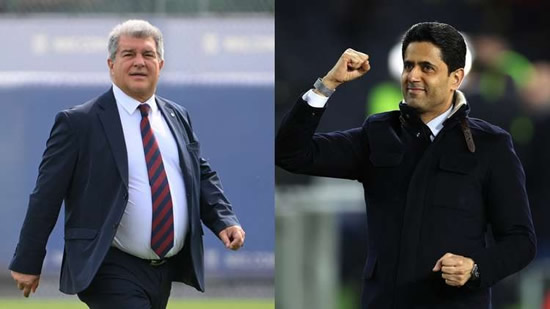 Barcelona president Joan Laporta told to give up on 'stupid' Super League idea by PSG counterpart Nasser Al-Khelaifi