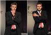 In a twist ... Michael Carrick creases his suit