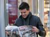 Reading all about it ... Leandro Penna with The Sun‘s scoop