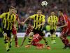 Lewandowski tries to get through the Bayern defence in search of the winner