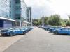 LINE UP: 19 brand new BMW i8s parked in front of Leicester's stadium for the league winners